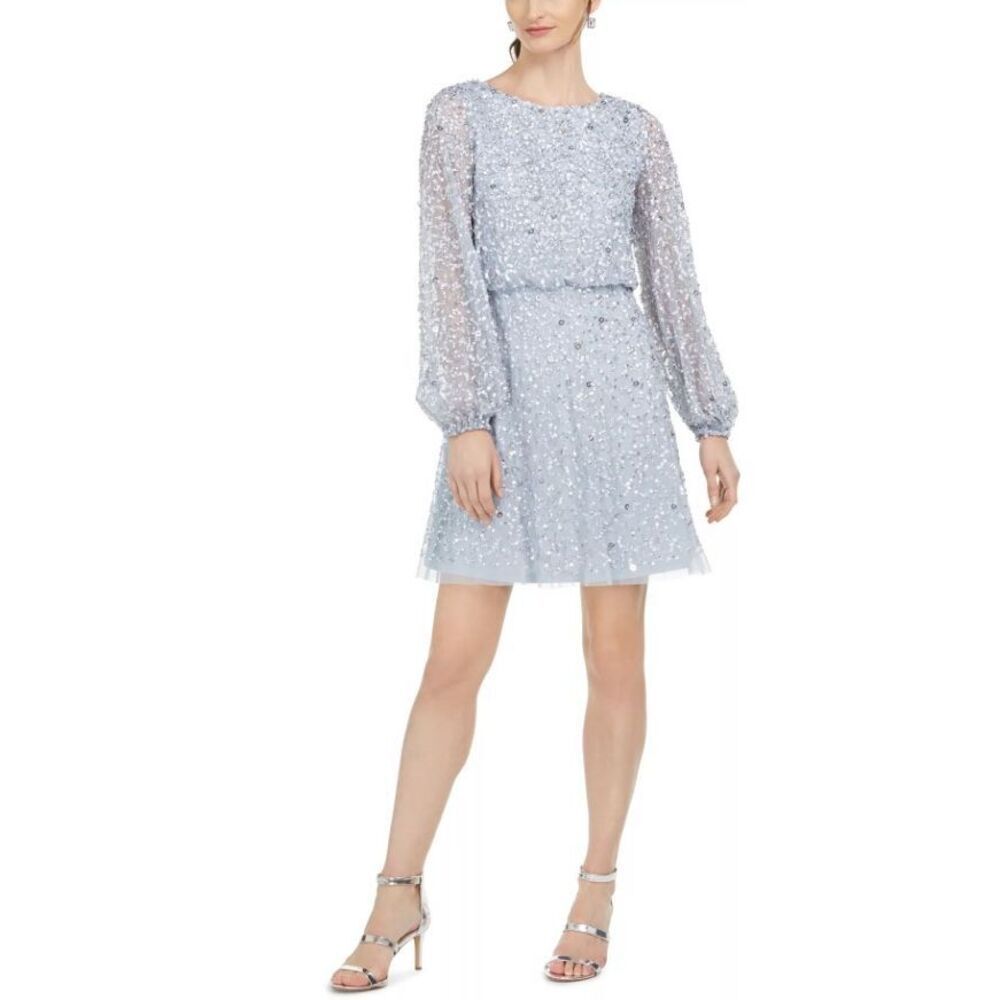 Adrianna Papell Beaded Fit & Flare Cocktail Dress